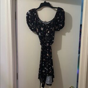 No Boundaries Black Floral Button-Down Dress
